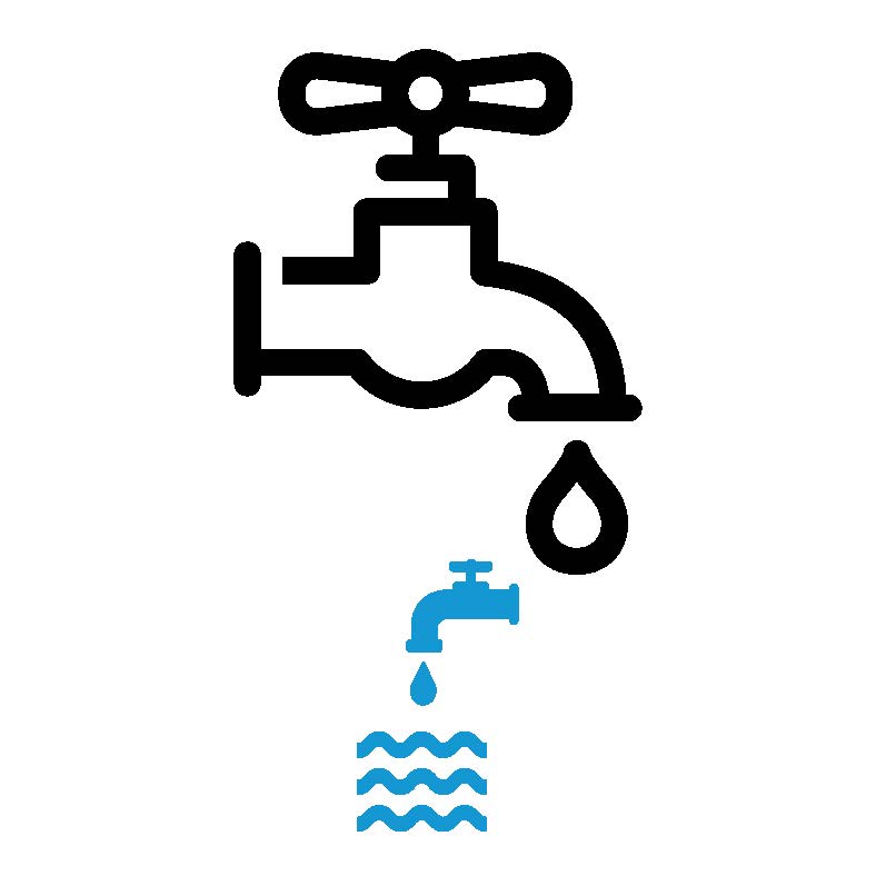 Raccordement eau froide avec robinet (évacuation sur évier inox non compris)